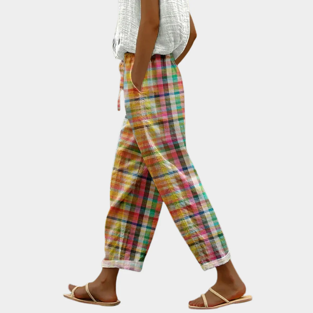 Michelle | Comfortable Checkered Pants