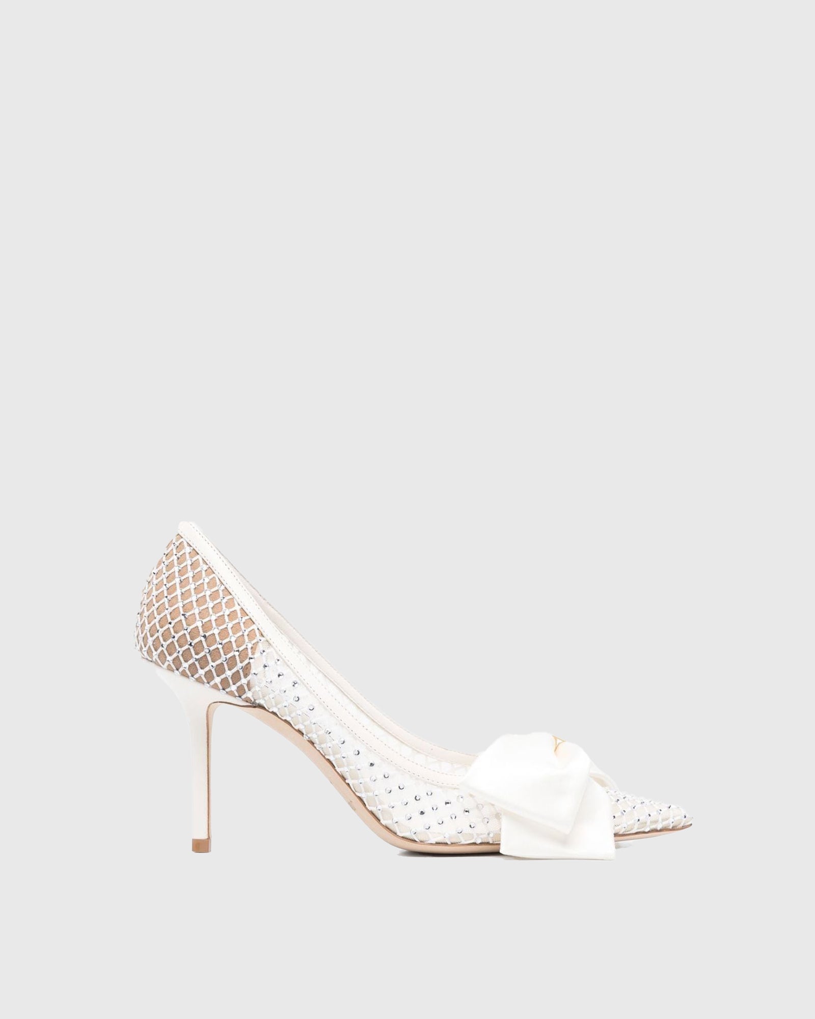 Betta Bow Embellished Mesh Pumps