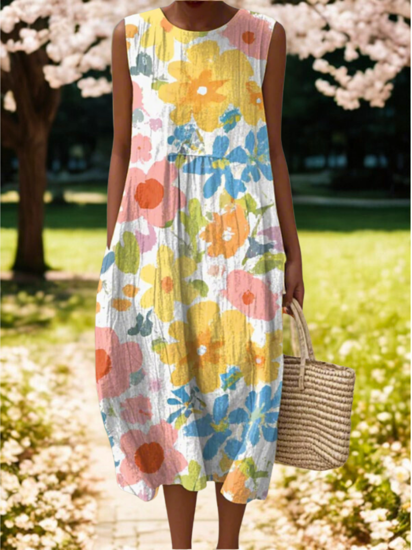 Ella | Pastel Floral Midi Dress