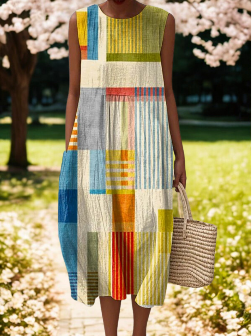 Eve | Geometric Midi Dress